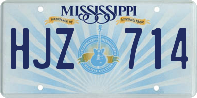 MS license plate HJZ714
