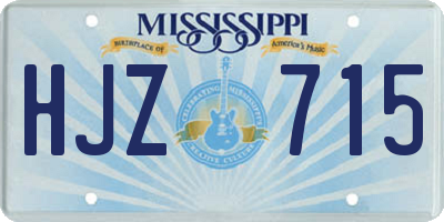 MS license plate HJZ715
