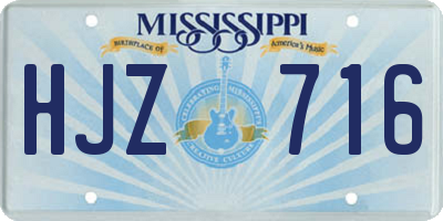 MS license plate HJZ716