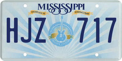 MS license plate HJZ717
