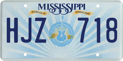 MS license plate HJZ718