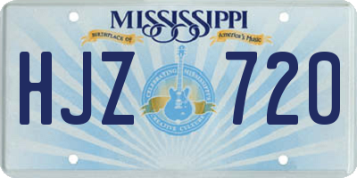 MS license plate HJZ720