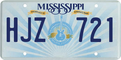 MS license plate HJZ721