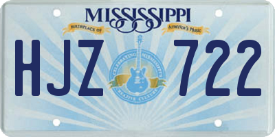 MS license plate HJZ722