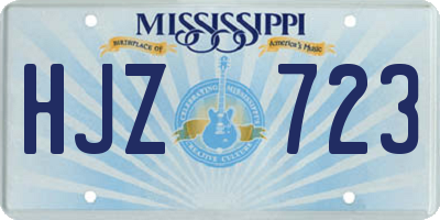 MS license plate HJZ723