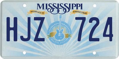 MS license plate HJZ724