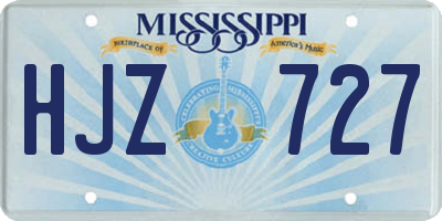 MS license plate HJZ727