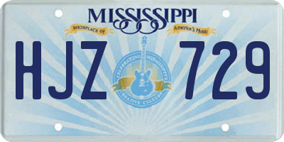 MS license plate HJZ729