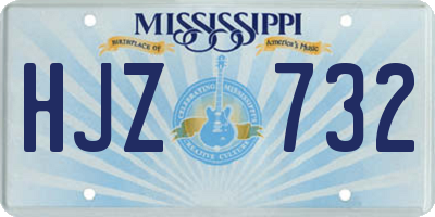 MS license plate HJZ732
