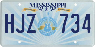 MS license plate HJZ734