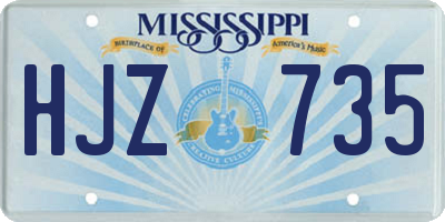 MS license plate HJZ735