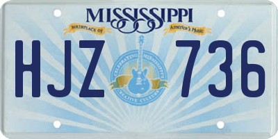 MS license plate HJZ736