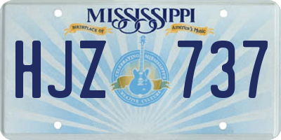 MS license plate HJZ737