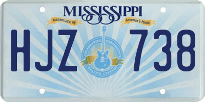 MS license plate HJZ738