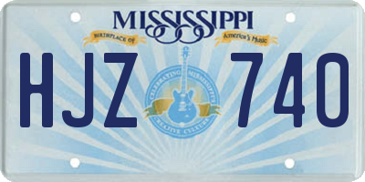 MS license plate HJZ740