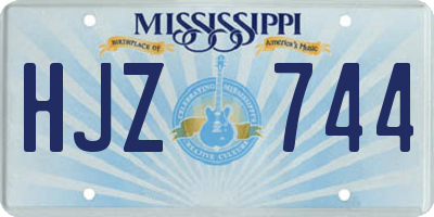 MS license plate HJZ744