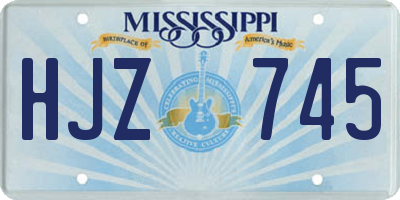 MS license plate HJZ745