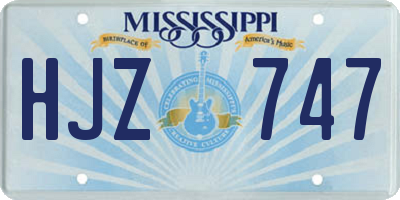 MS license plate HJZ747