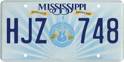 MS license plate HJZ748