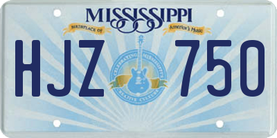 MS license plate HJZ750