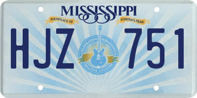 MS license plate HJZ751