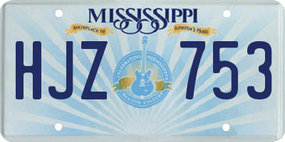 MS license plate HJZ753