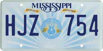 MS license plate HJZ754