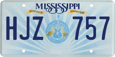 MS license plate HJZ757