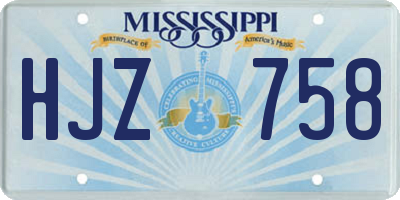 MS license plate HJZ758