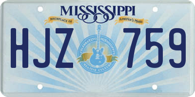 MS license plate HJZ759