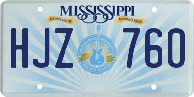 MS license plate HJZ760