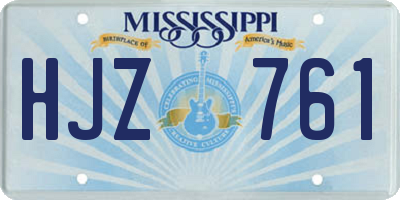 MS license plate HJZ761