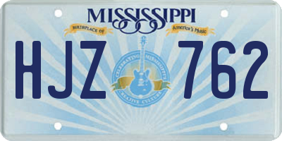 MS license plate HJZ762