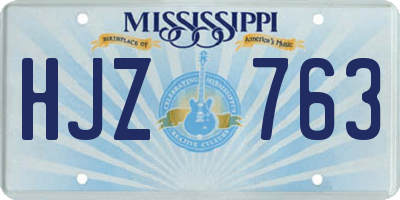 MS license plate HJZ763