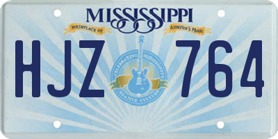 MS license plate HJZ764