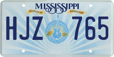 MS license plate HJZ765