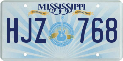 MS license plate HJZ768