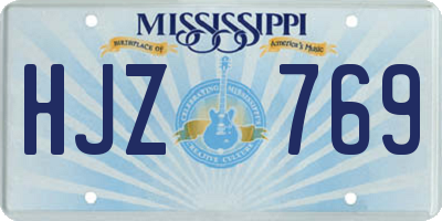 MS license plate HJZ769