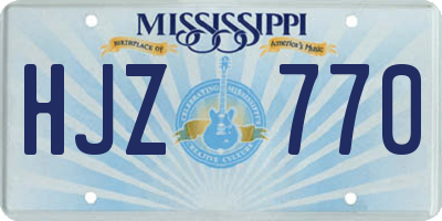 MS license plate HJZ770