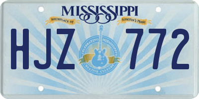 MS license plate HJZ772