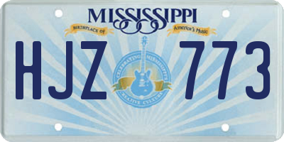 MS license plate HJZ773