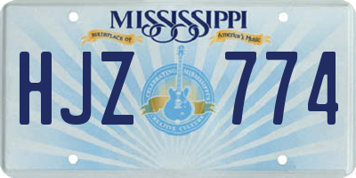 MS license plate HJZ774