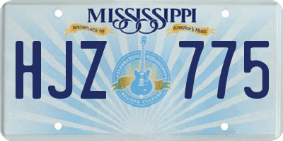 MS license plate HJZ775