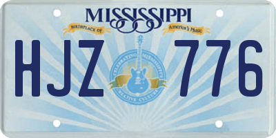 MS license plate HJZ776