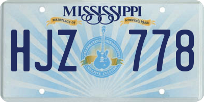 MS license plate HJZ778
