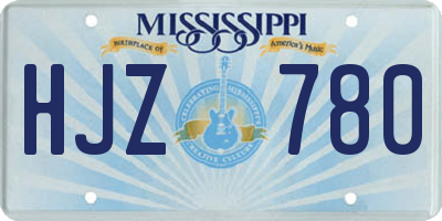 MS license plate HJZ780