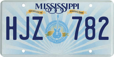 MS license plate HJZ782
