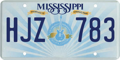 MS license plate HJZ783