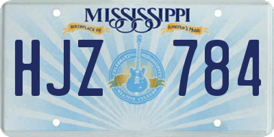 MS license plate HJZ784