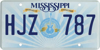 MS license plate HJZ787